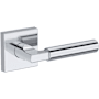 Baldwin Lake Forest Non-Turning One-Sided Dummy Door Lever with Contemporary Square Rose from the Reserve Collection Polished Chrome