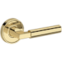 Baldwin Lake Forest Non-Turning One-Sided Dummy Door Lever with Recessed Round Rose from the Reserve Collection Non-Lacquered Brass