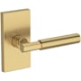 Baldwin Riddling Non-Turning One-Sided Dummy Door Lever with Contemporary 5" Rose from the Reserve Collection Lifetime Satin Brass