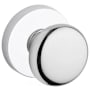 Baldwin Round Non-Turning One-Sided Surface Mount Dummy Door Knob with Round Rosette from the Reserve Collection Polished Chrome