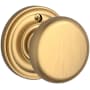Baldwin Round Non-Turning One-Sided Dummy Door Knob with Round Rose Lifetime Satin Brass