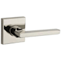 Baldwin Square Non-Turning One-Sided Dummy Door Lever with Square Rose Lifetime Polished Nickel