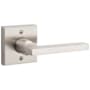 Baldwin Square Non-Turning One-Sided Dummy Door Lever with Square Rose Satin Nickel