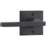 Baldwin Square Non-Turning One-Sided Dummy Door Lever with Square Rose Satin Black