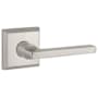 Baldwin Square Non-Turning One-Sided Surface Mount Dummy Door Lever with Square Rosette from the Reserve Collection Satin Nickel