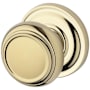 Baldwin Traditional Non-Turning One-Sided Dummy Door Knob with Round Rose Lifetime Polished Brass