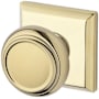 Baldwin Traditional Non-Turning One-Sided Dummy Door Knob with Square Rose Lifetime Polished Brass