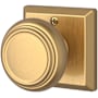 Baldwin Traditional Non-Turning One-Sided Dummy Door Knob with Square Rose Lifetime Satin Brass