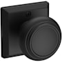 Baldwin Traditional Non-Turning One-Sided Dummy Door Knob with Square Rose Satin Black