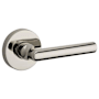 Baldwin Tube Non-Turning One-Sided Dummy Door Lever with Round Rose Polished Nickel