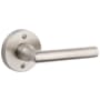 Baldwin Tube Non-Turning One-Sided Dummy Door Lever with Round Rose Satin Nickel