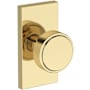 Baldwin Vashon Non-Turning One-Sided Dummy Door Knob with Contemporary 5" Rose from the Reserve Collection Non-Lacquered Brass