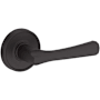 Baldwin Wyndcliff Non-Turning One-Sided Dummy Door Lever with Recessed Round Rose from the Reserve Collection Venetian Bronze