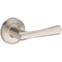 Baldwin Wyndcliff Non-Turning One-Sided Dummy Door Lever with Recessed Round Rose from the Reserve Collection Satin Nickel