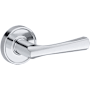 Baldwin Wyndcliff Non-Turning One-Sided Dummy Door Lever with Recessed Round Rose from the Reserve Collection Polished Chrome