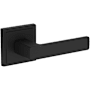 Baldwin Sharpewood Non-Turning One-Sided Dummy Door Lever with Stepped Square Rose from the Reserve Collection Satin Black