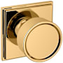 Baldwin K007 Non-Turning Two-Sided Dummy Door Knob Set with R050 Rose from the Estate Collection Non-Lacquered Brass