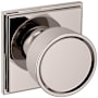Baldwin K007 Non-Turning Two-Sided Dummy Door Knob Set with R050 Rose from the Estate Collection Lifetime Polished Nickel
