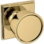 Baldwin K008 Hollywood Hills Passage Door Knob Set with R050 Rose from the Estate Collection Lifetime Polished Brass