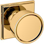 Baldwin K008 Hollywood Hills Non-Turning One-Sided Dummy Door Knob with R050 Rose from the Estate Collection Non-Lacquered Brass