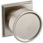 Baldwin K009 Privacy Door Knob Set with R050 Rose from the Estate Collection Lifetime Satin Nickel
