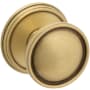 Baldwin Coined and Knurled K012 Privacy Door Knob Set with 5078 Trim from the Estate Collection Satin Brass and Brown
