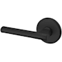 Baldwin L015 Left Handed Non-Turning One-Sided Dummy Door Lever with R016 Rose from the Estate Collection Satin Black