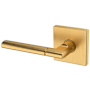 Baldwin L021 Left Handed Non-Turning One-Sided Dummy Door Lever with R017 Rose from the Estate Collection Lifetime Satin Brass