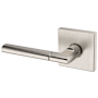 Baldwin L021 Left Handed Non-Turning One-Sided Dummy Door Lever with R017 Rose from the Estate Collection Lifetime Satin Nickel