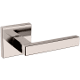 Baldwin L023 Right Handed Non-Turning One-Sided Dummy Door Lever with R017 Rose from the Estate Collection Lifetime Polished Nickel