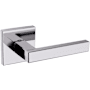 Baldwin L023 Passage Door Lever Set with R017 Rose from the Estate Collection Polished Chrome
