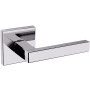 Baldwin L023 Right Handed Non-Turning One-Sided Dummy Door Lever with R017 Rose from the Estate Collection Polished Chrome