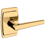 Baldwin L024 Passage Door Lever Set with R046 Rose from the Estate Collection Non-Lacquered Brass
