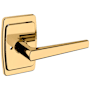 Baldwin L024 Privacy Door Lever Set with R046 Rose from the Estate Collection Non-Lacquered Brass