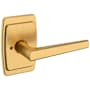 Baldwin L024 Privacy Door Lever Set with R046 Rose from the Estate Collection Lifetime Satin Brass