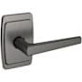Baldwin L024 Passage Door Lever Set with R046 Rose from the Estate Collection Lifetime Graphite Nickel