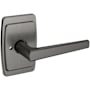 Baldwin L024 Privacy Door Lever Set with R046 Rose from the Estate Collection Lifetime Graphite Nickel