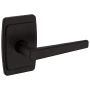 Baldwin L024 Right Handed Non-Turning One-Sided Dummy Door Lever with R046 Rose from the Estate Collection Oil Rubbed Bronze
