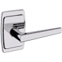 Baldwin L024 Passage Door Lever Set with R046 Rose from the Estate Collection Polished Chrome