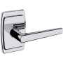 Baldwin L024 Right Handed Non-Turning One-Sided Dummy Door Lever with R046 Rose from the Estate Collection Polished Chrome