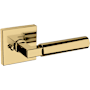 Baldwin L029 Gramercy Privacy Door Lever Set with R017 Rose from the Estate Collection Lifetime Polished Brass