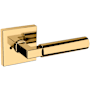 Baldwin L029 Gramercy Privacy Door Lever Set with R017 Rose from the Estate Collection Non-Lacquered Brass
