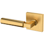 Baldwin L029 Gramercy Left Handed Non-Turning One-Sided Dummy Door Lever with R017 Rose from the Estate Collection Lifetime Satin Brass