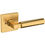 Baldwin L029 Gramercy Privacy Door Lever Set with R017 Rose from the Estate Collection Lifetime Satin Brass