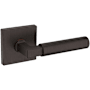 Baldwin L029 Gramercy Left Handed Non-Turning One-Sided Dummy Door Lever with R017 Rose from the Estate Collection Venetian Bronze