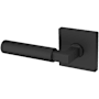 Baldwin L029 Gramercy Left Handed Non-Turning One-Sided Dummy Door Lever with R017 Rose from the Estate Collection Satin Black