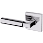 Baldwin L029 Gramercy Left Handed Non-Turning One-Sided Dummy Door Lever with R017 Rose from the Estate Collection Polished Chrome
