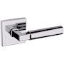 Baldwin L029 Gramercy Passage Door Lever Set with R017 Rose from the Estate Collection Polished Chrome