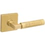 Baldwin Gramercy Knurled Non-Turning Two-Sided Dummy Door Lever Set with R017 Trim from the Estate Collection Vintage Brass