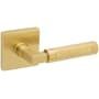 Baldwin Gramercy Knurled Privacy Door Lever Set with R017 Trim from the Estate Collection Lifetime Satin Brass